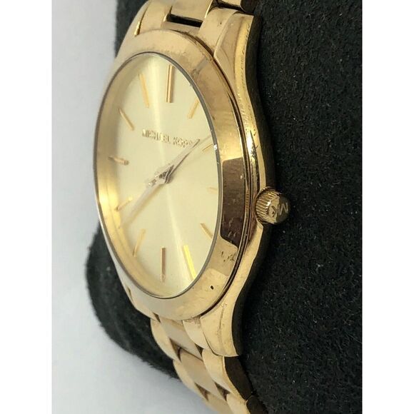 Michael Kors MK3179 Women's Stainless Steel Analog Gold Dial Quartz Watch QB333 - Picture 3 of 9